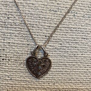 925 Sterling Silver Mother Daughter Heart Necklace